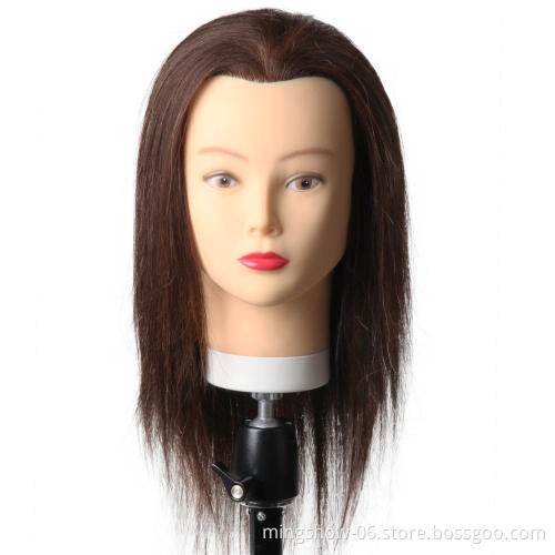 100% Real Human Hair Salon Training Head Hairdressing Styling Mannequin Doll